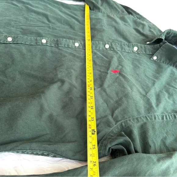 Vintage Ralph Lauren Shirt Adult Extra Large L Green Red Pony Chino Mens 90s - Picture 7 of 9